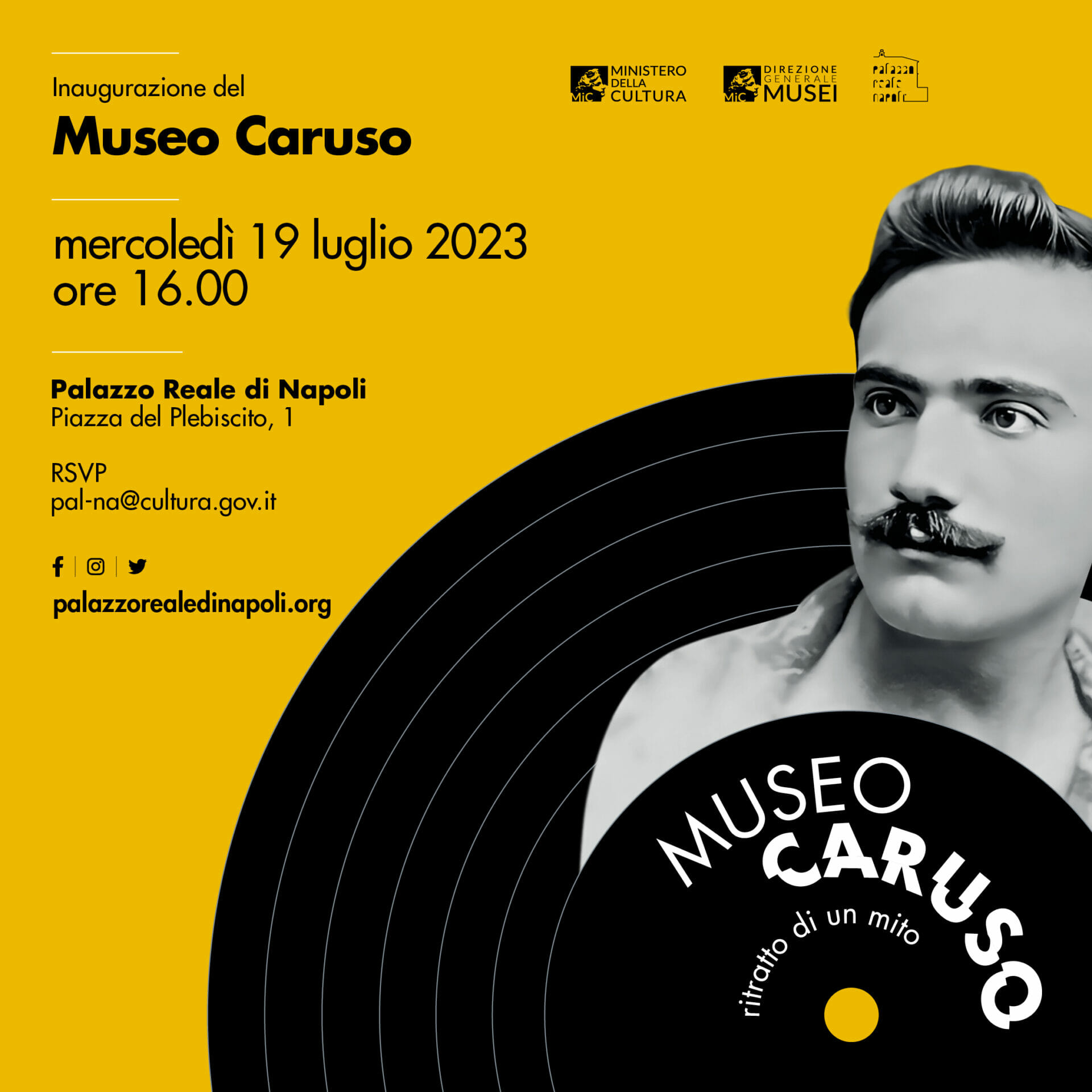 Inaugurazione Museo Caruso Palazzo Reale di Napoli Sito Ufficiale