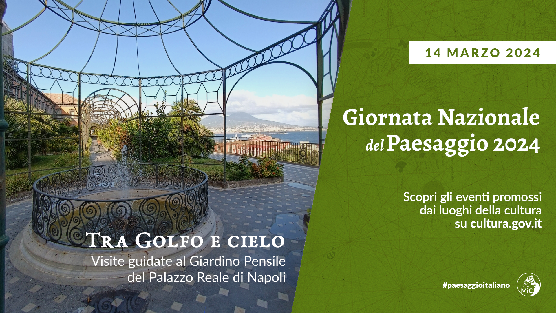 Tra Golfo e cielo- Visite guidate al Giardino Pensile del Palazzo Reale di Napoli in occasione della Giornata nazionale del Paesaggio 2024